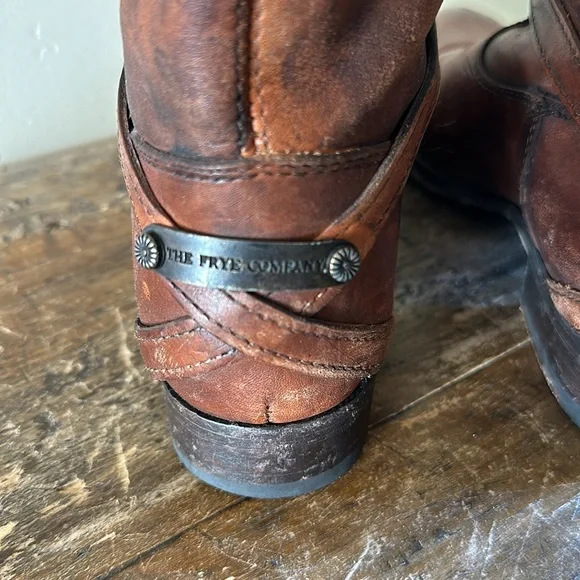Frye Brown Leather Boots Size 8 - Picture 4 of 7